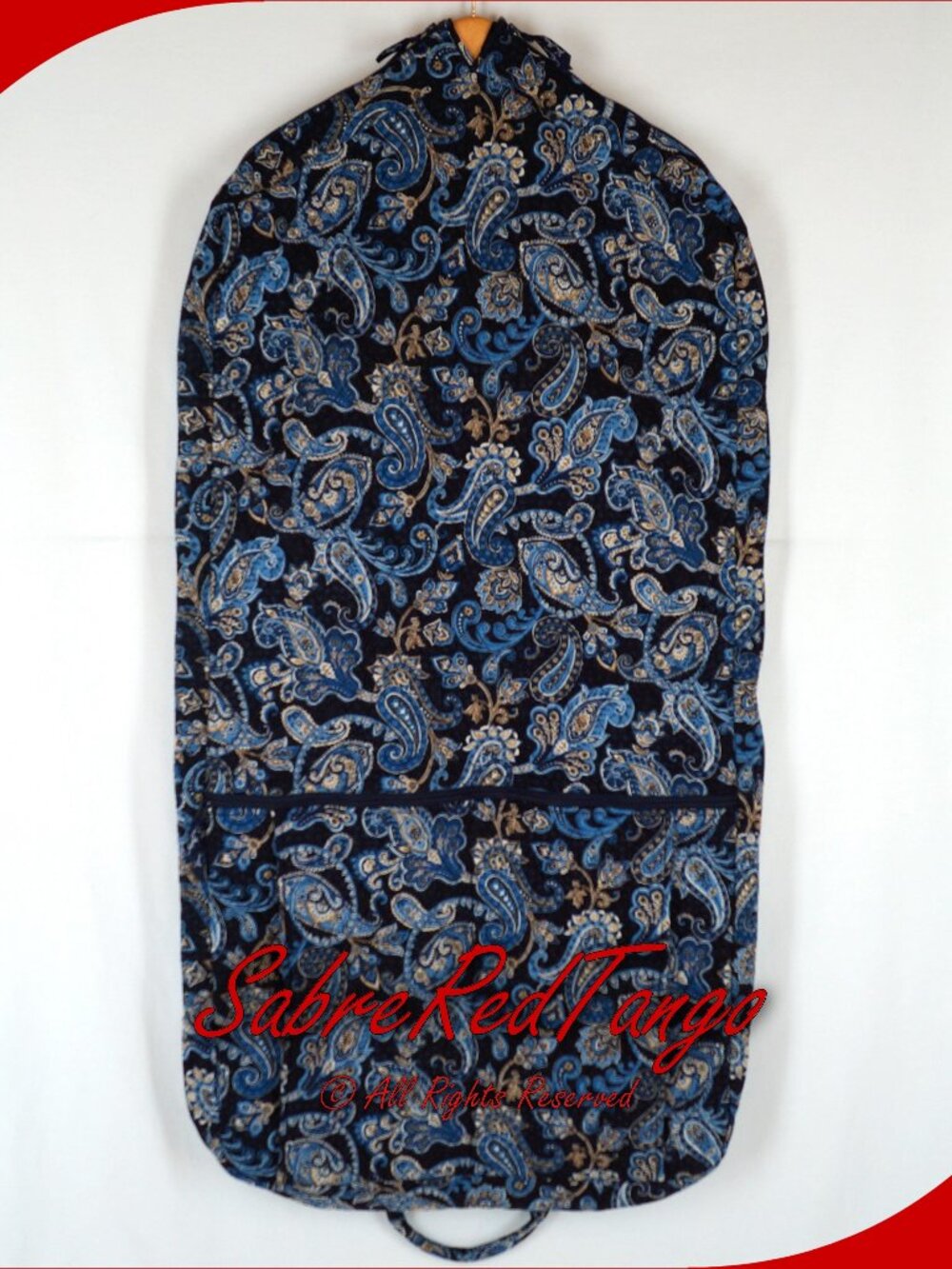 EUC Vintage Vera Bradley Quilted Hanging Garment Bag Navy Windsor Paisley